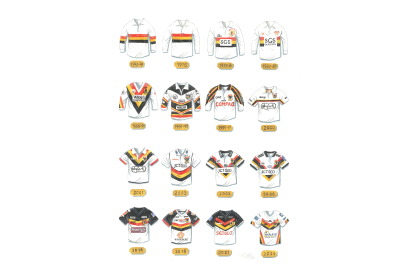 Bradford Bulls Rugby League Retro Shirts Wall Art Print
